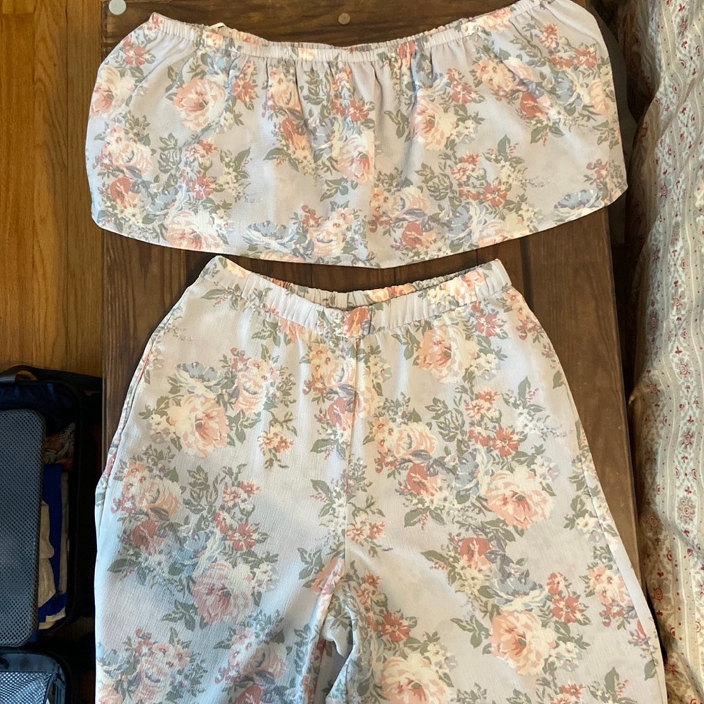 Wayf wide leg floral jumpsuit